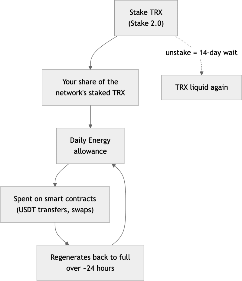TRON Energy generation cycle flow